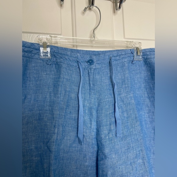 L.L. Bean chambray blue 100% linen pants elastic tie waist | 18 - Picture 3 of 13